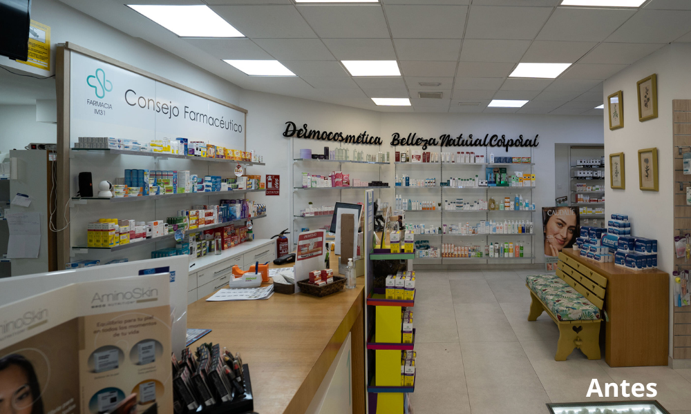 proyecto de iluminación para farmacia im31 antes y después Proyecto de iluminación para farmacia im31 antes y despues