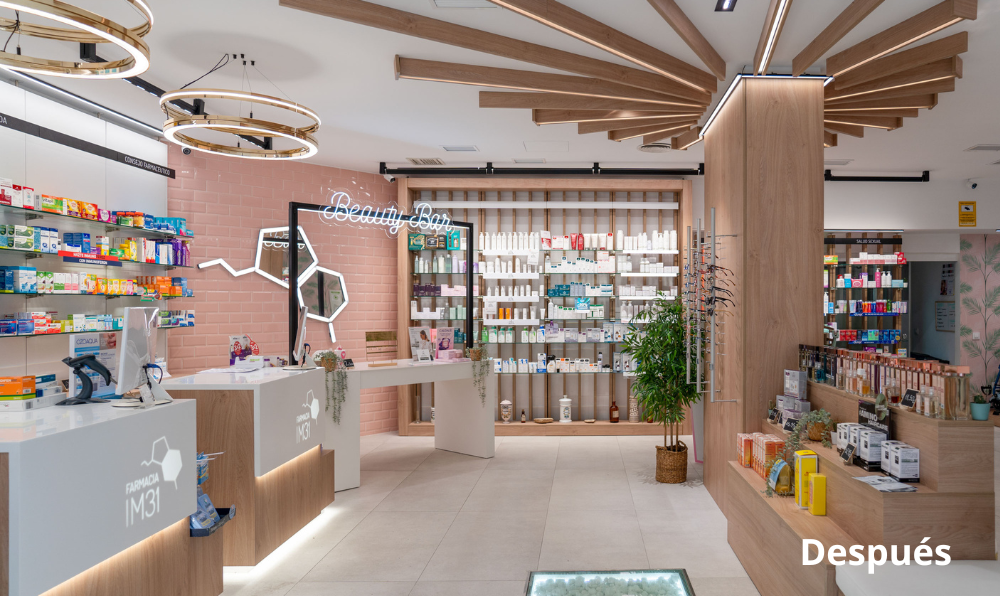 proyecto de iluminación para farmacia im31 antes y después Proyecto de iluminación para farmacia im31 antes y despues