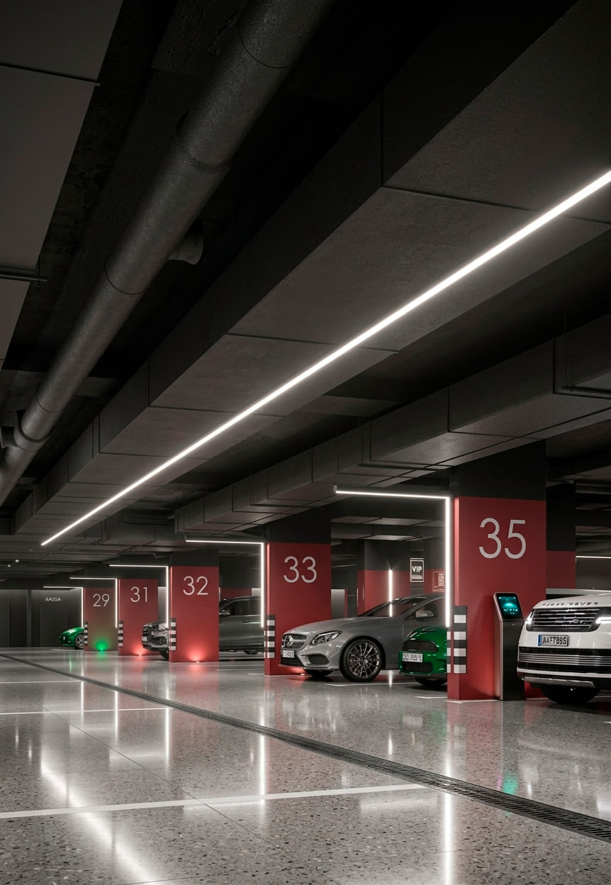 Sistema iluminación parking