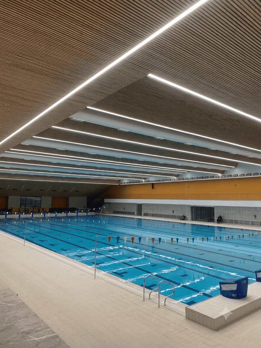 Iluminación para piscina cubierta