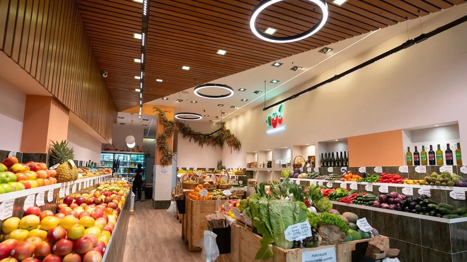 Iluminación frutería reproduccion cromatica
